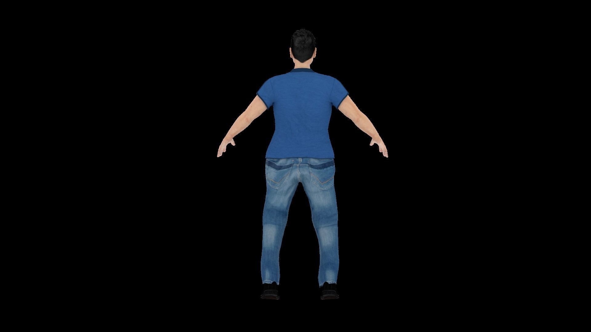 Model 10 man in jeans and shirt 3D model_3