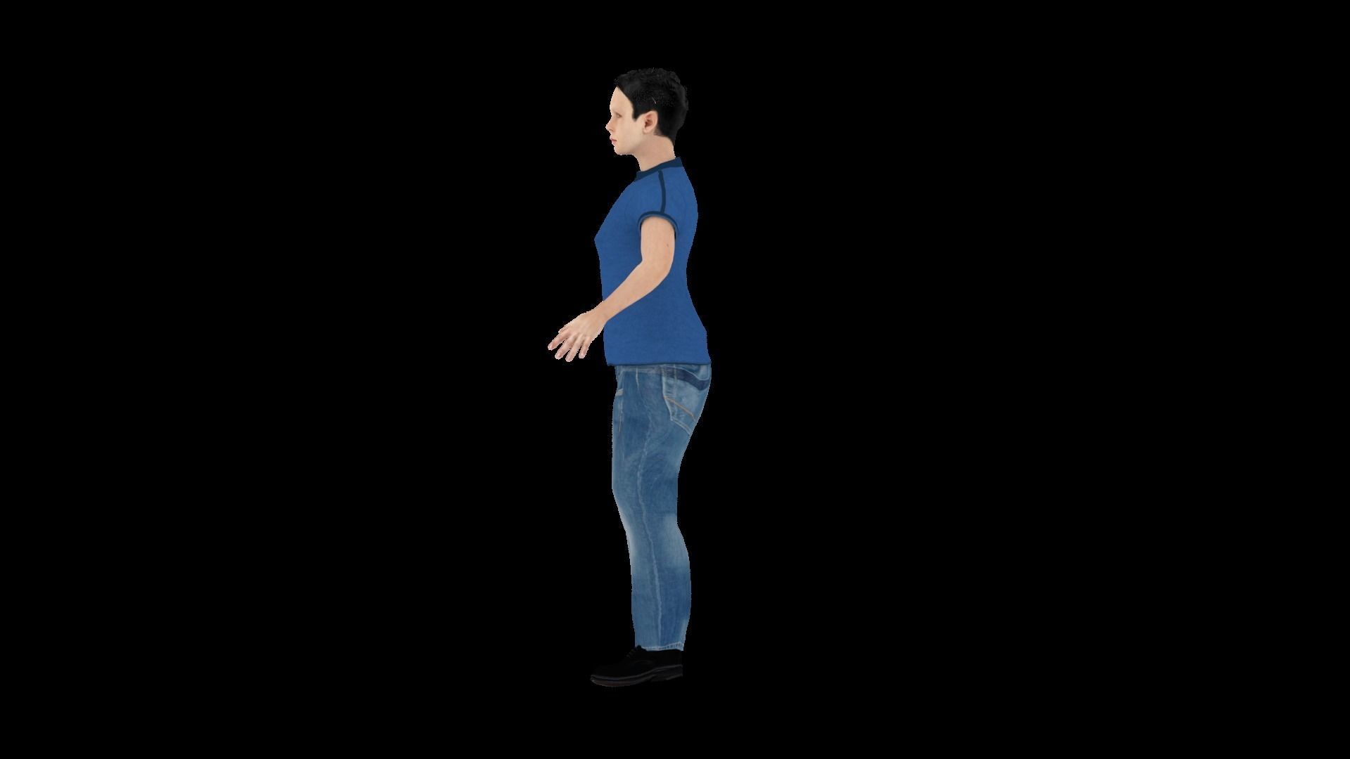 Model 10 man in jeans and shirt 3D model_2
