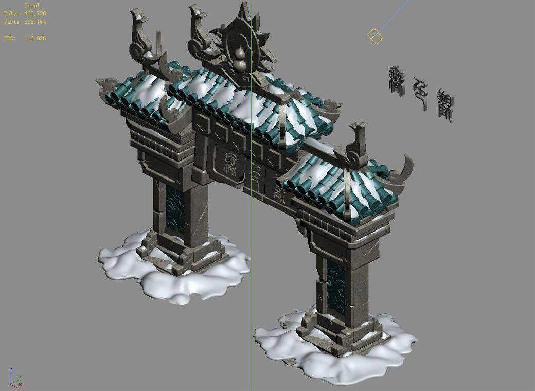 Game Kunlun Snow Mountain - Mountain Gate 06 3D model_6