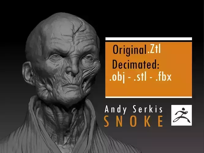 Andy Serkis - Supreme Leader Snoke - Star Wars 3D print model