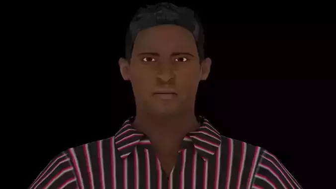 Model 9 man in jeans and shirt 3D model
