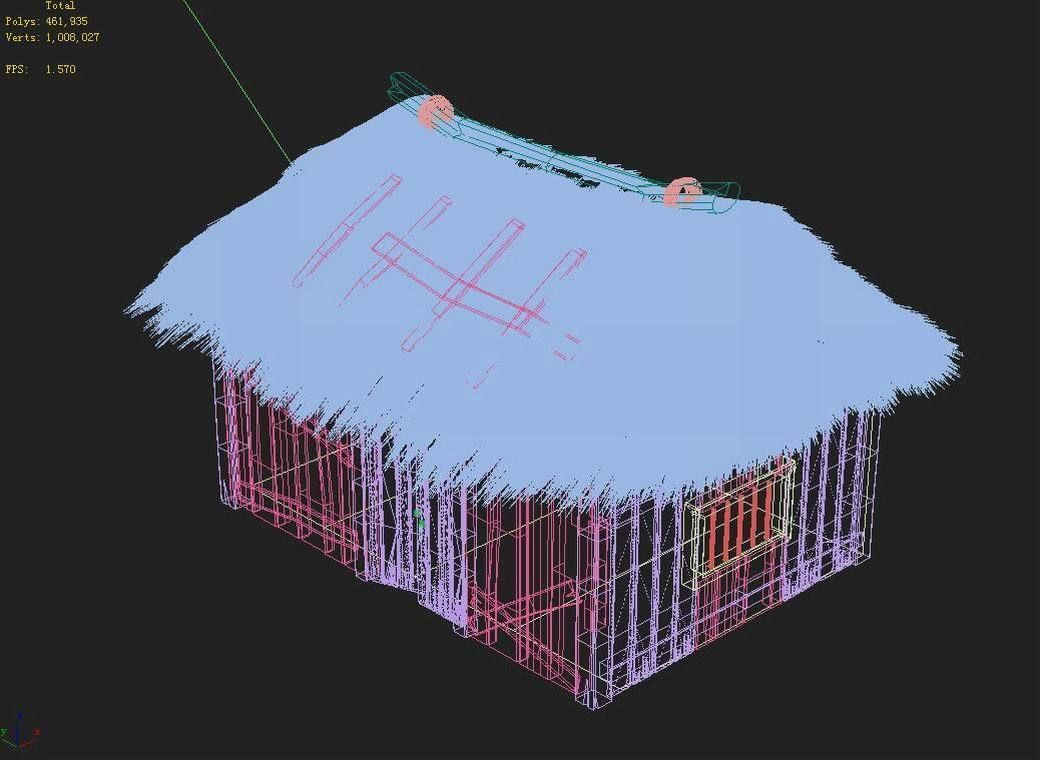gAME Residential houses - straw house 65 3D model_4
