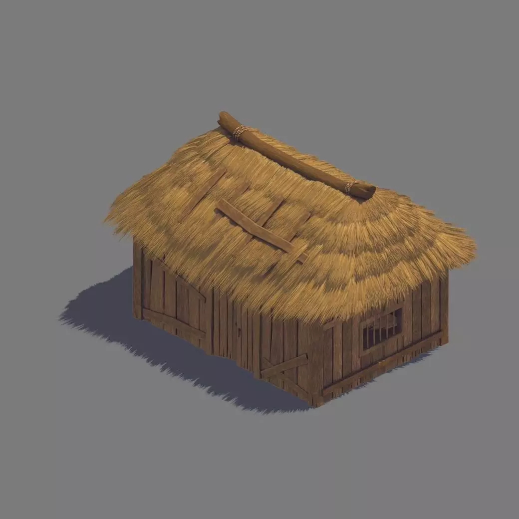 gAME Residential houses - straw house 65 3D model_0