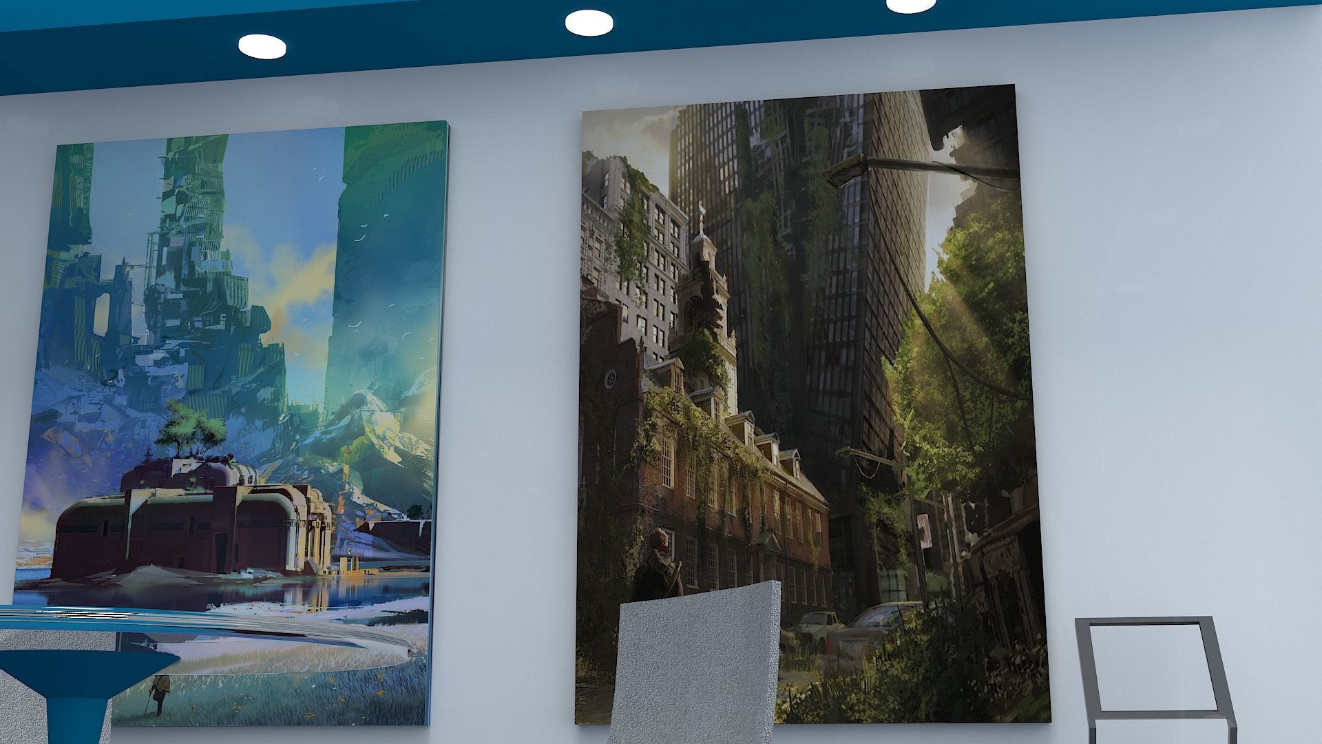 Exhibition Stall Low-poly 3D model_6