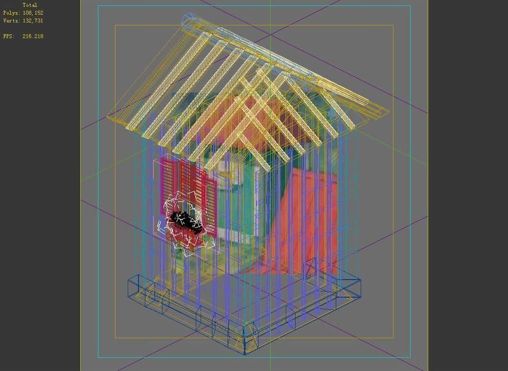 gAME Wood Stitch House 04 3D model_3