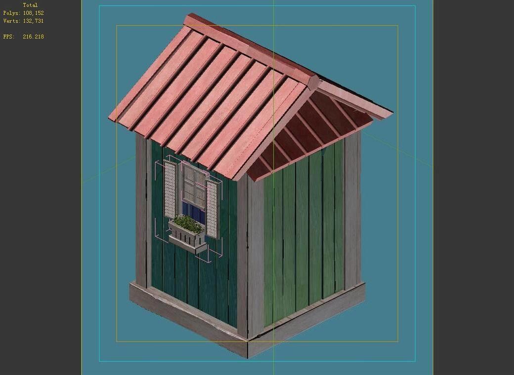 gAME Wood Stitch House 04 3D model_4
