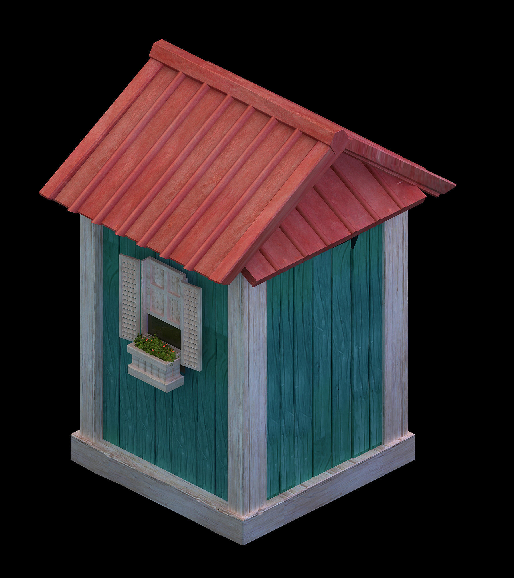 gAME Wood Stitch House 04 3D model_1