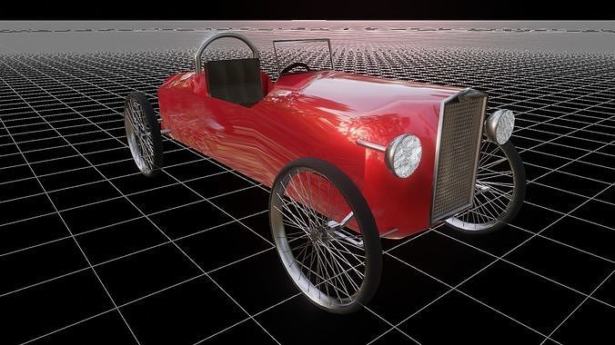 CycleKart Old school Car Low Details BLENDER EEVEE Low-poly 3D model