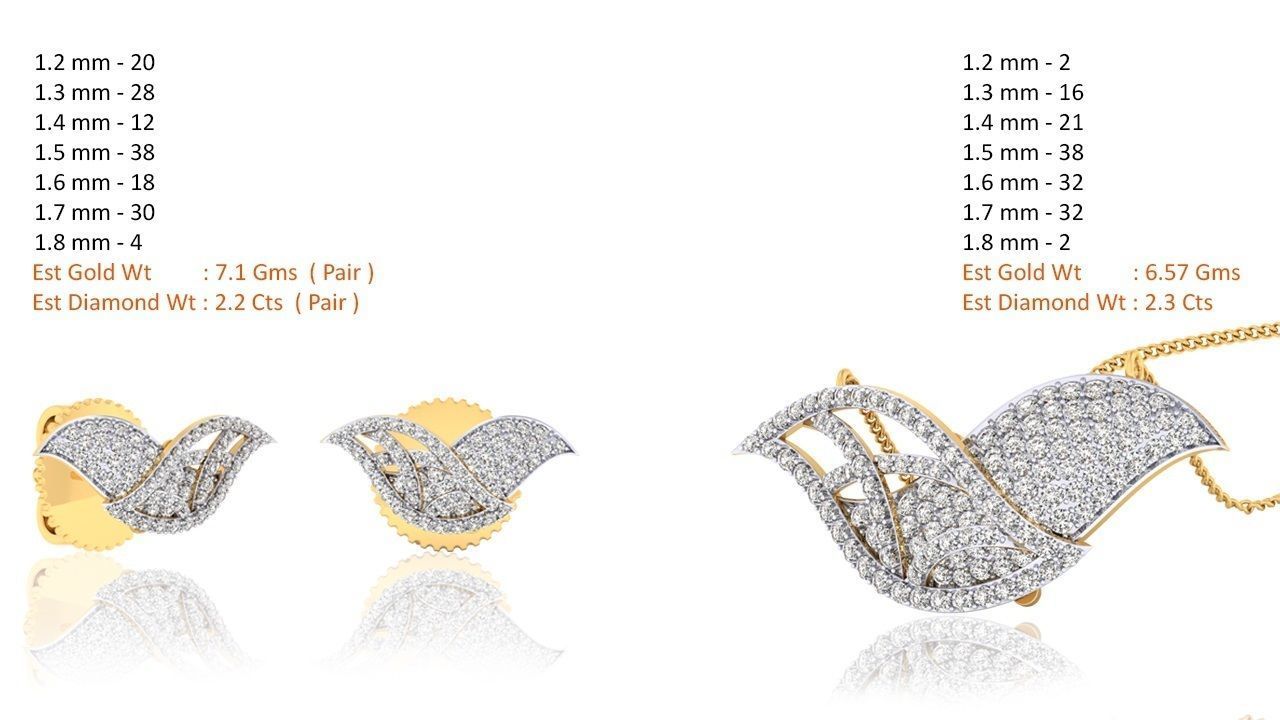 Women pendant earrings set 3dm mgx render detail 3D print model_1