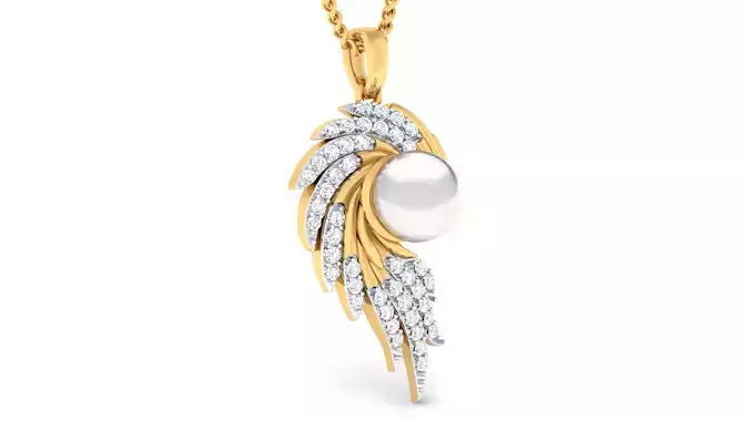 Women pearl pendant earrings set 3dm mgx render detail