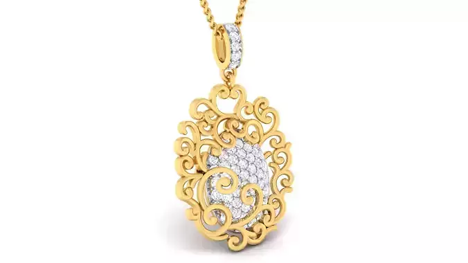 Women pendant earrings set 3dm mgx render detail 