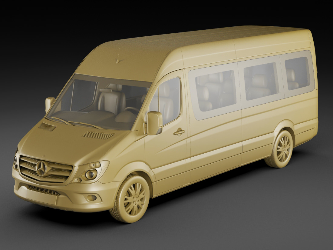 Mercedes Sprinter 2013 minibus 3D model_13