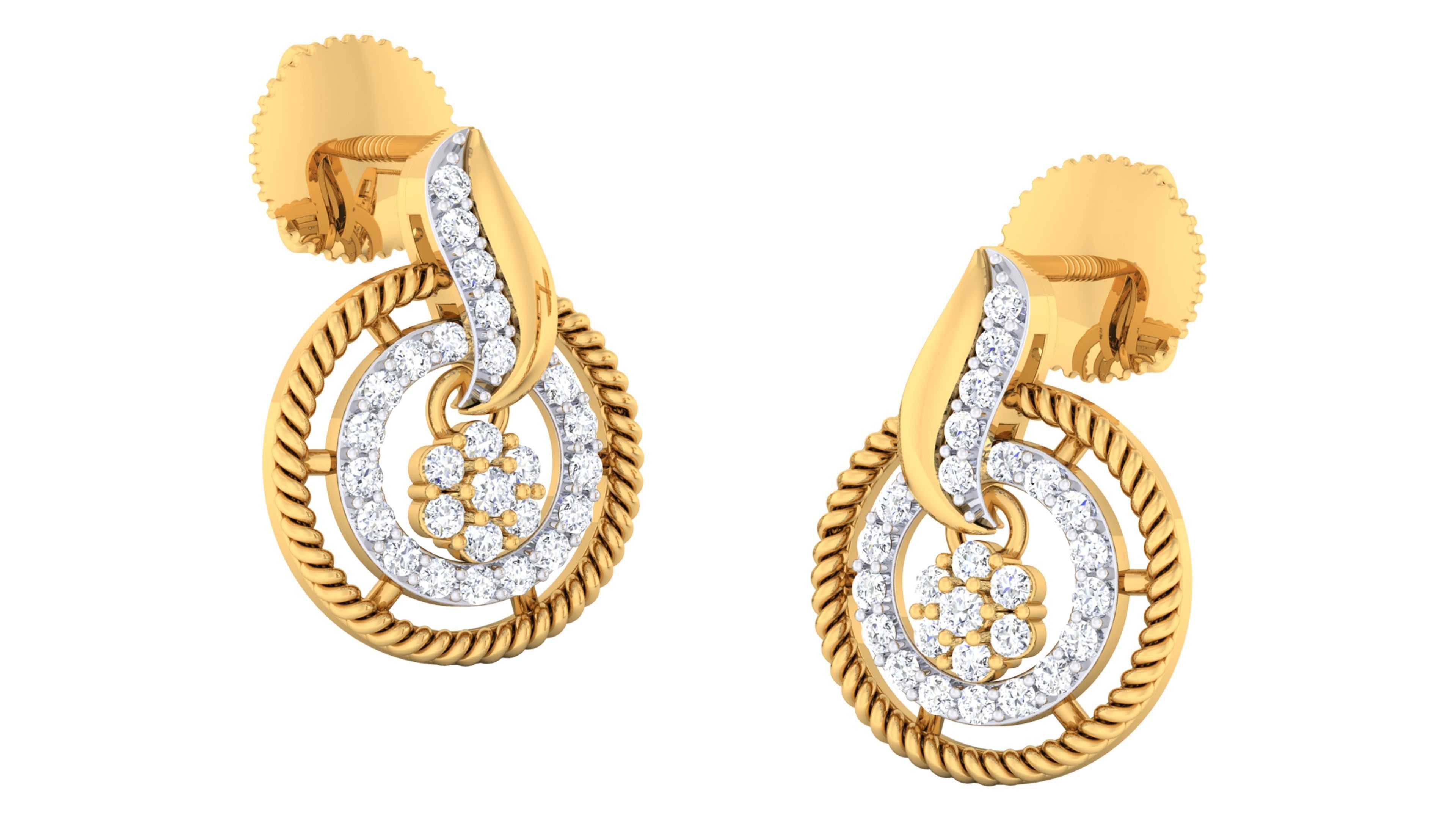 Women pendant earrings set 3dm mgx render detail 3D print model_2