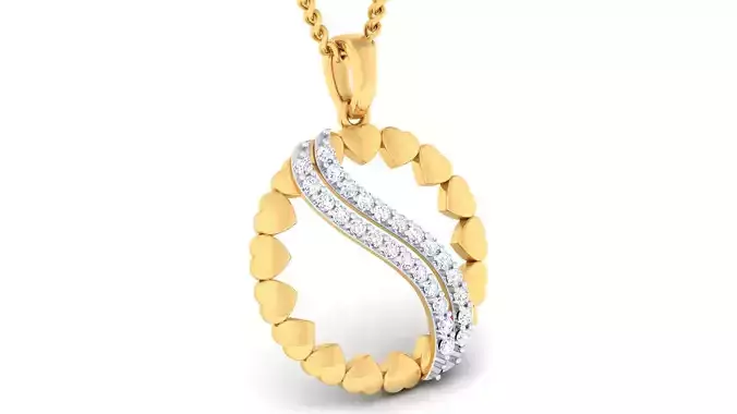 Women pendant earrings set 3dm mgx render detail