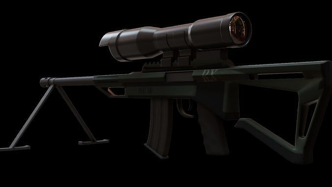Sniper Rifle  Low-poly 3D model