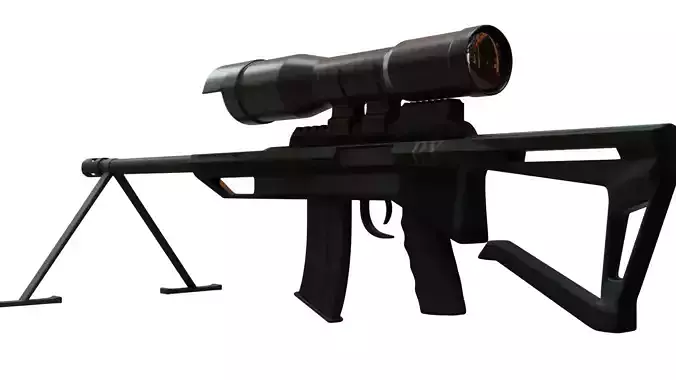 Sniper Rifle  Low-poly 3D model