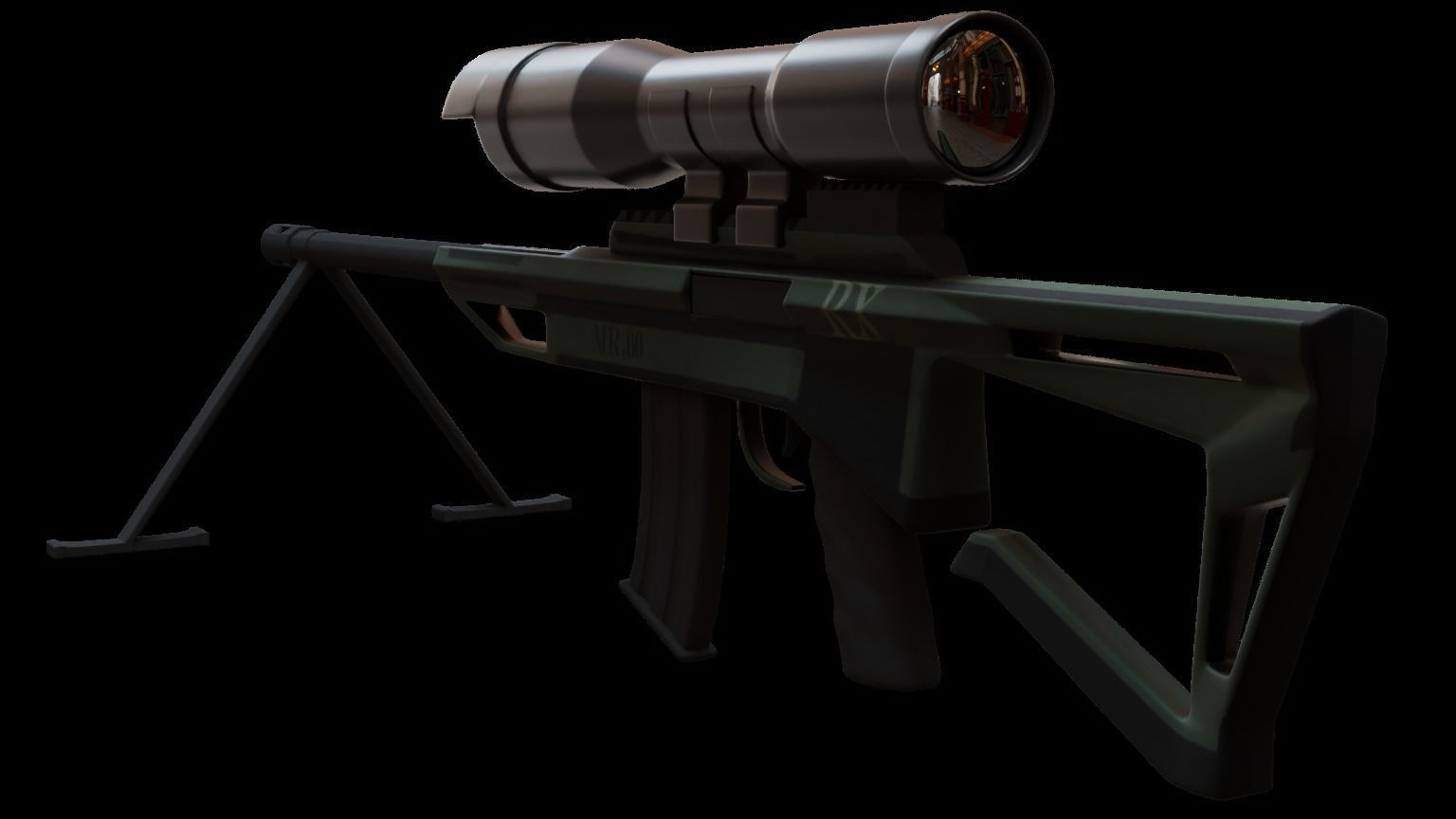 Sniper Rifle  Low-poly 3D model_2