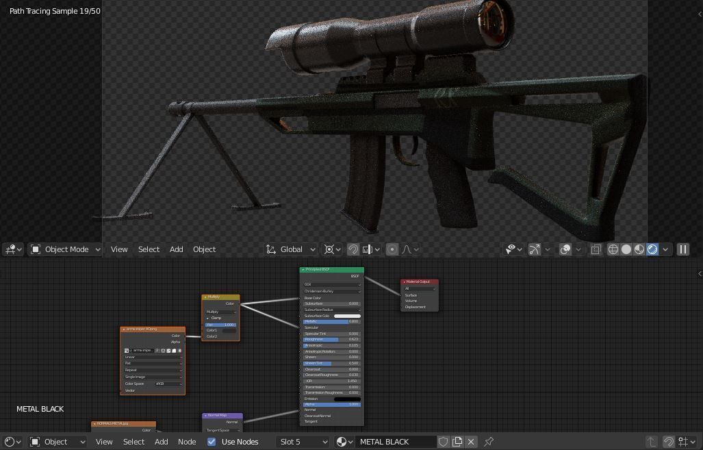Sniper Rifle  Low-poly 3D model_5