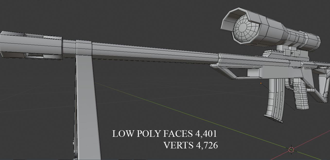 Sniper Rifle  Low-poly 3D model_4