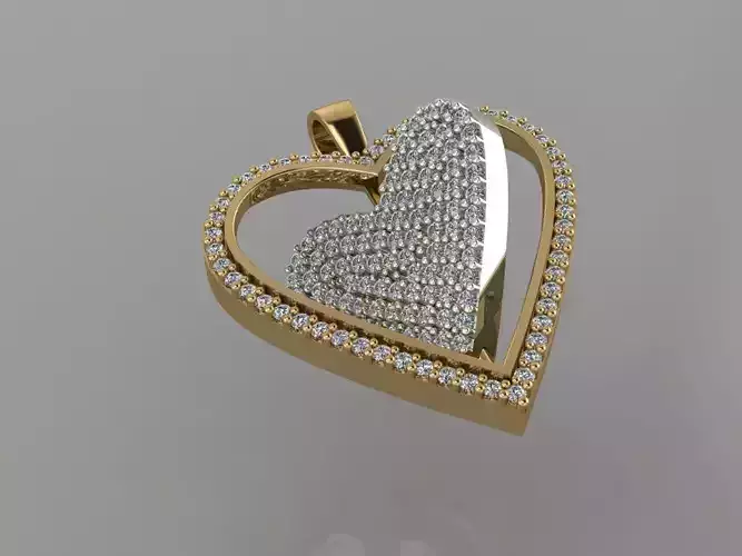 GC GOLD H250-Heart Diamond Gold necklace