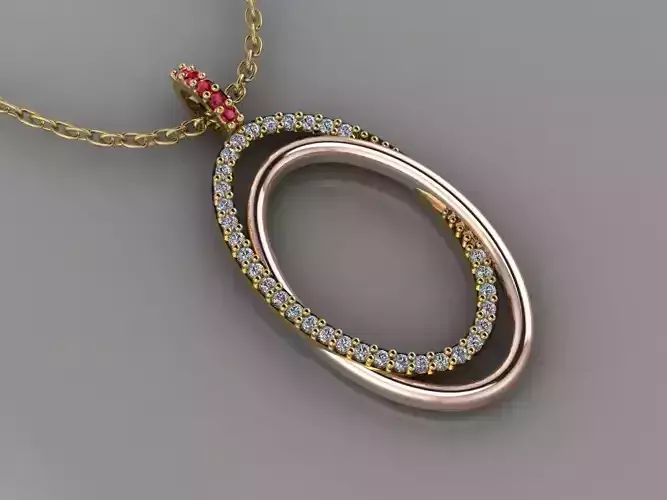 GC GOLD H252-Diamond gold NECKLACE