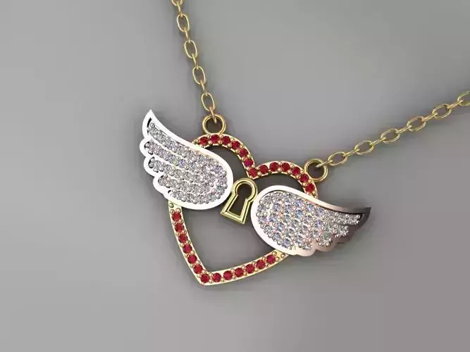 GC GOLD H253-Heart Diamond Gold necklace