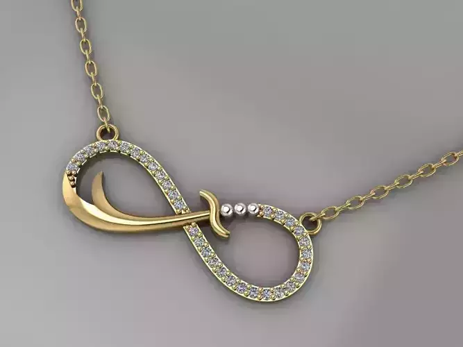 GC GOLD H254-infinity Diamond Gold necklace