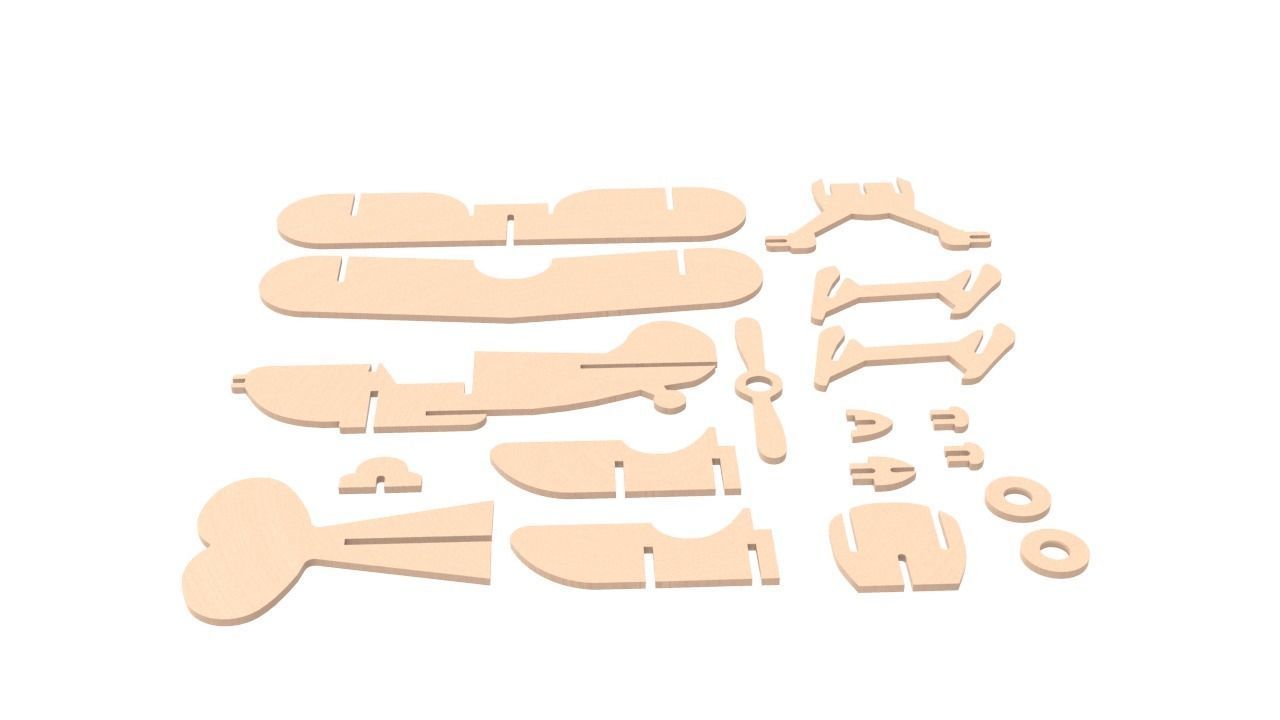 Plane toy biplane 3D print model_4