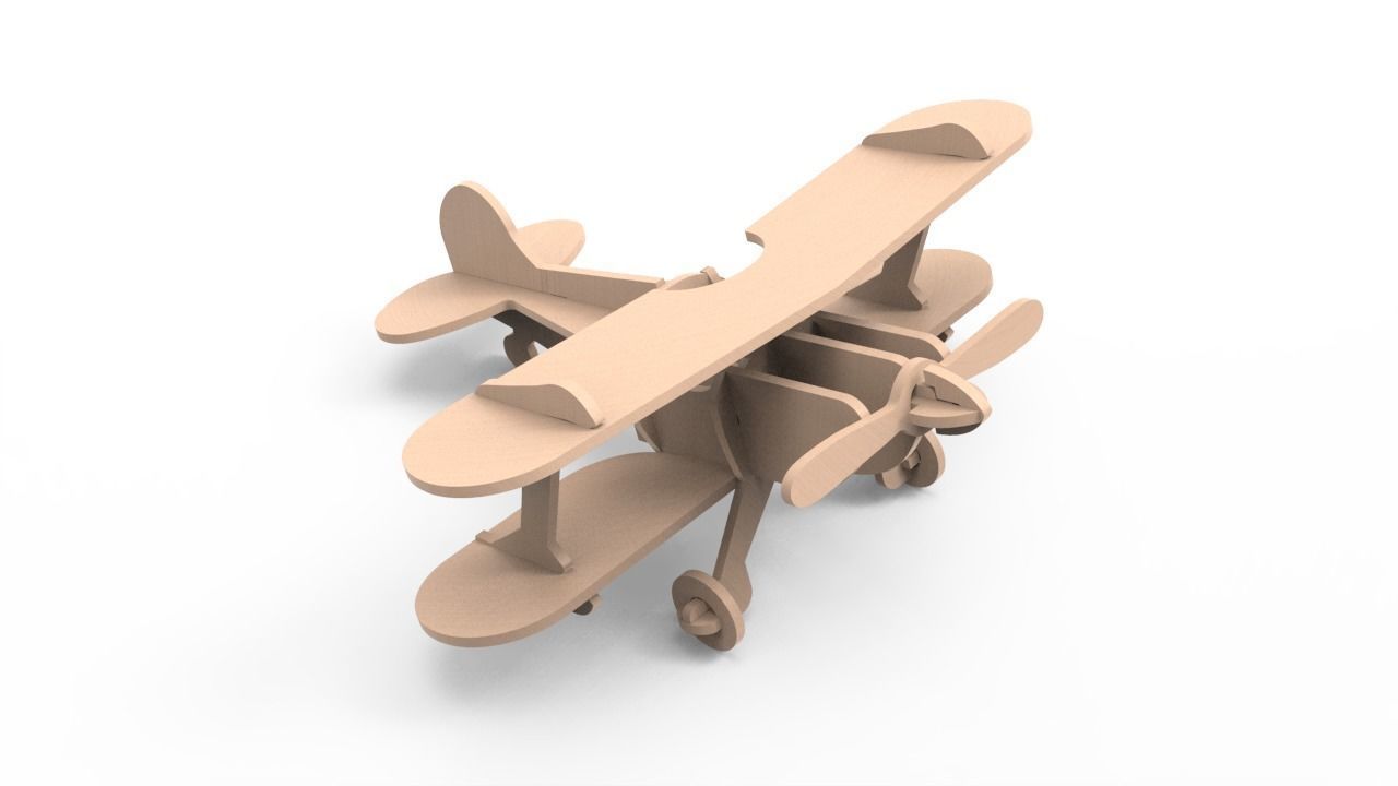 Plane toy biplane 3D print model_2