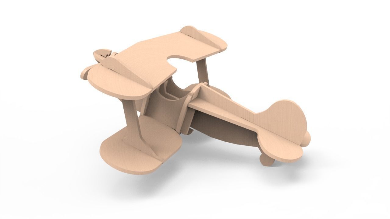 Plane toy biplane 3D print model_3