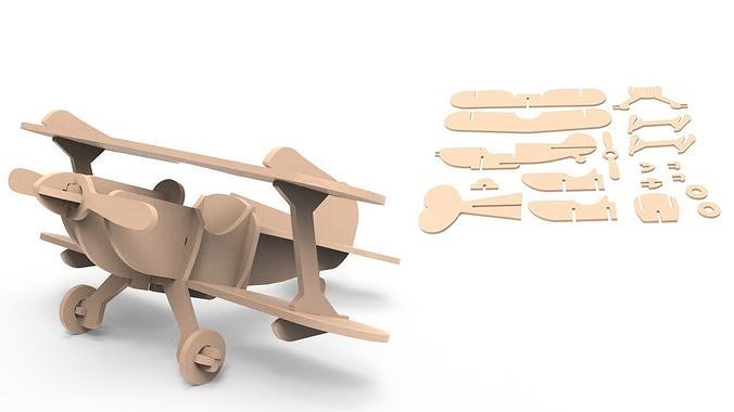 Plane toy biplane 3D print model