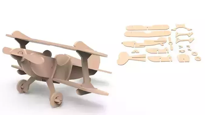 Plane toy biplane 3D print model