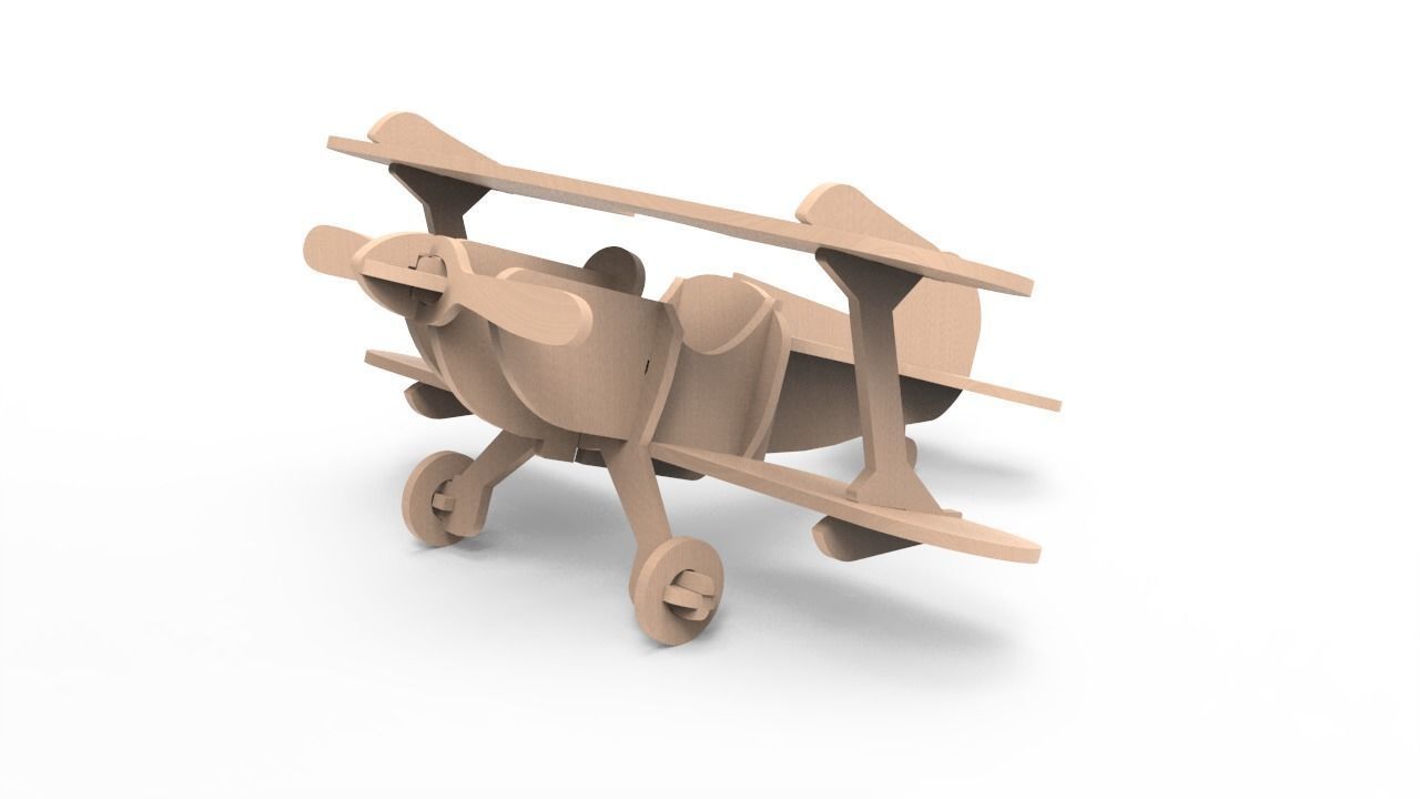 Plane toy biplane 3D print model_1
