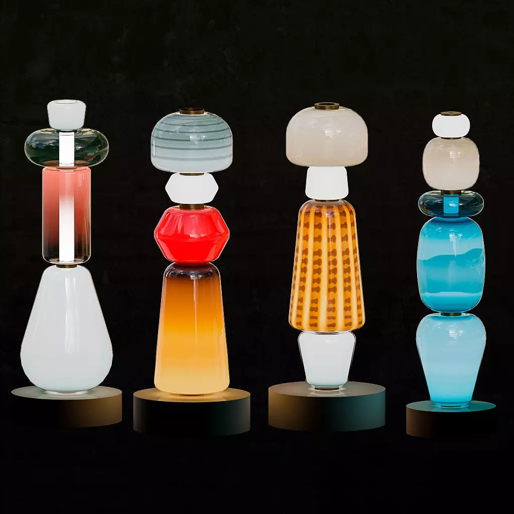 Colorful blown-glass totems by Luca Nichetto 3D model_0