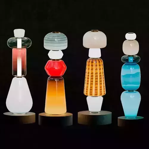 Colorful blown-glass totems by Luca Nichetto 3D model
