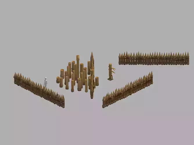 Game Wood Pile - Fence 03