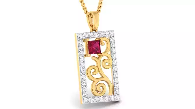 Women pendant earrings set 3dm mgx render detail