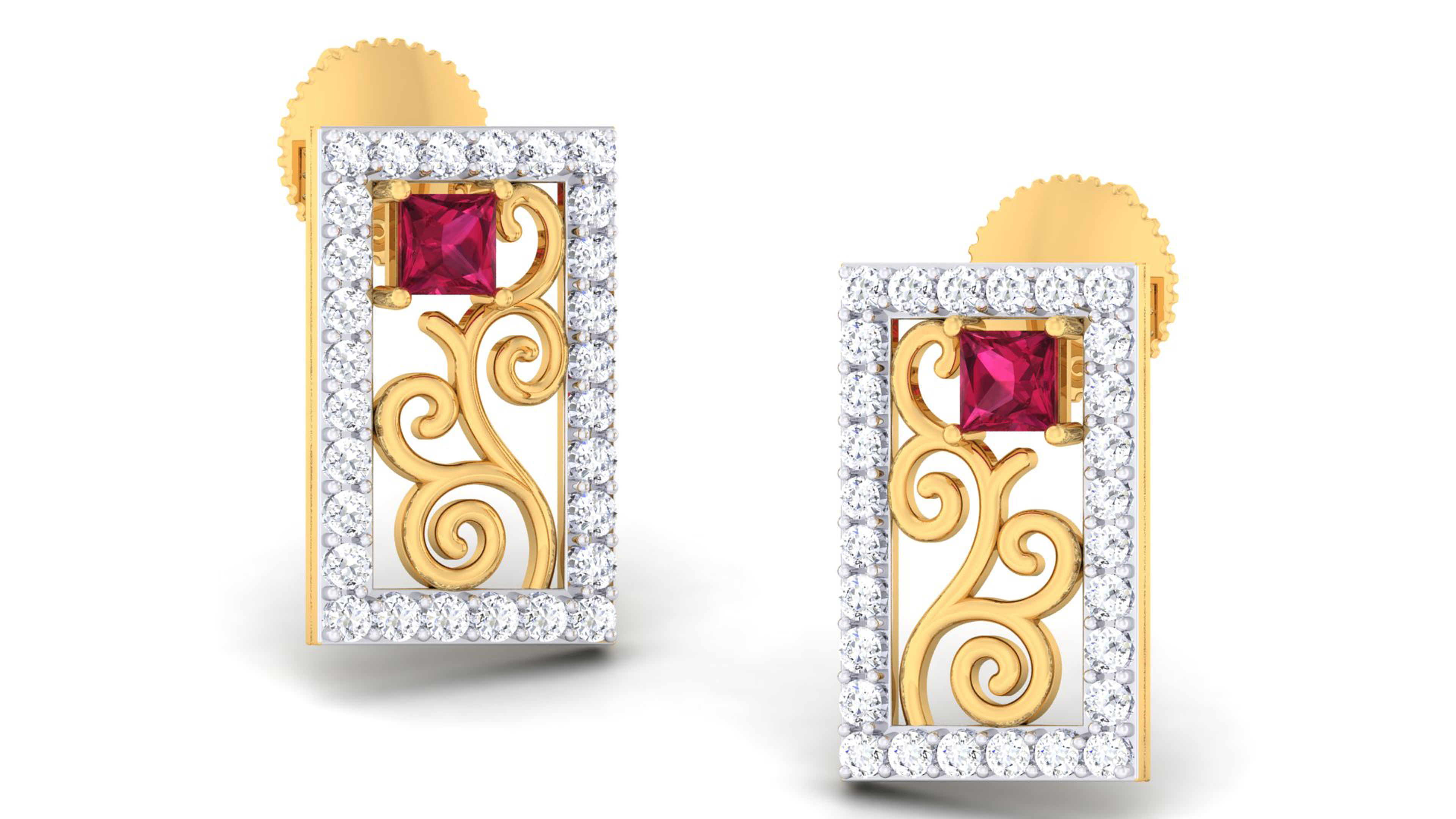 Women pendant earrings set 3dm mgx render detail 3D print model_2