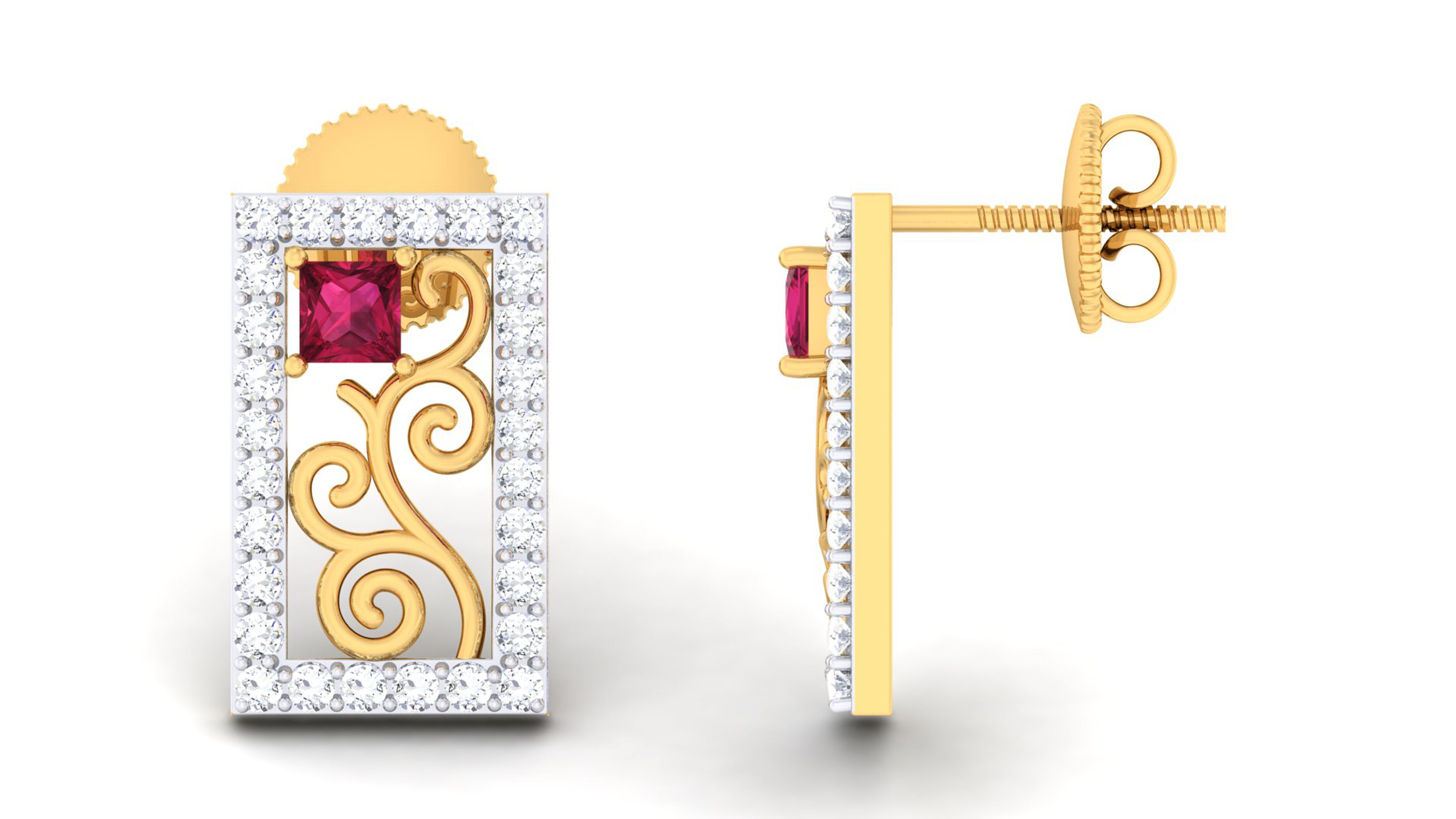 Women pendant earrings set 3dm mgx render detail 3D print model_5