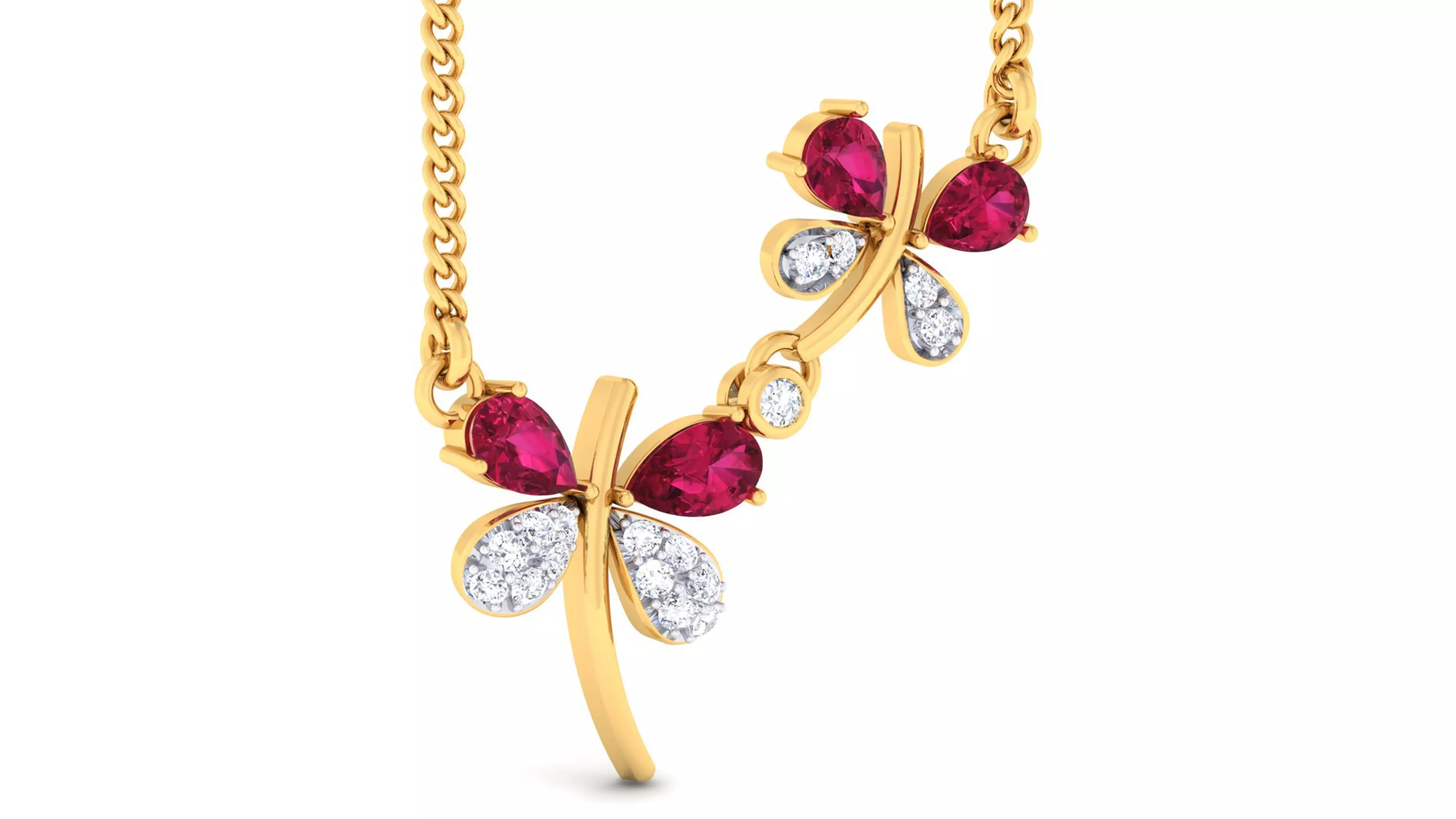 Women butterfly pendant earrings set 3dm mgx render detail 3D print model