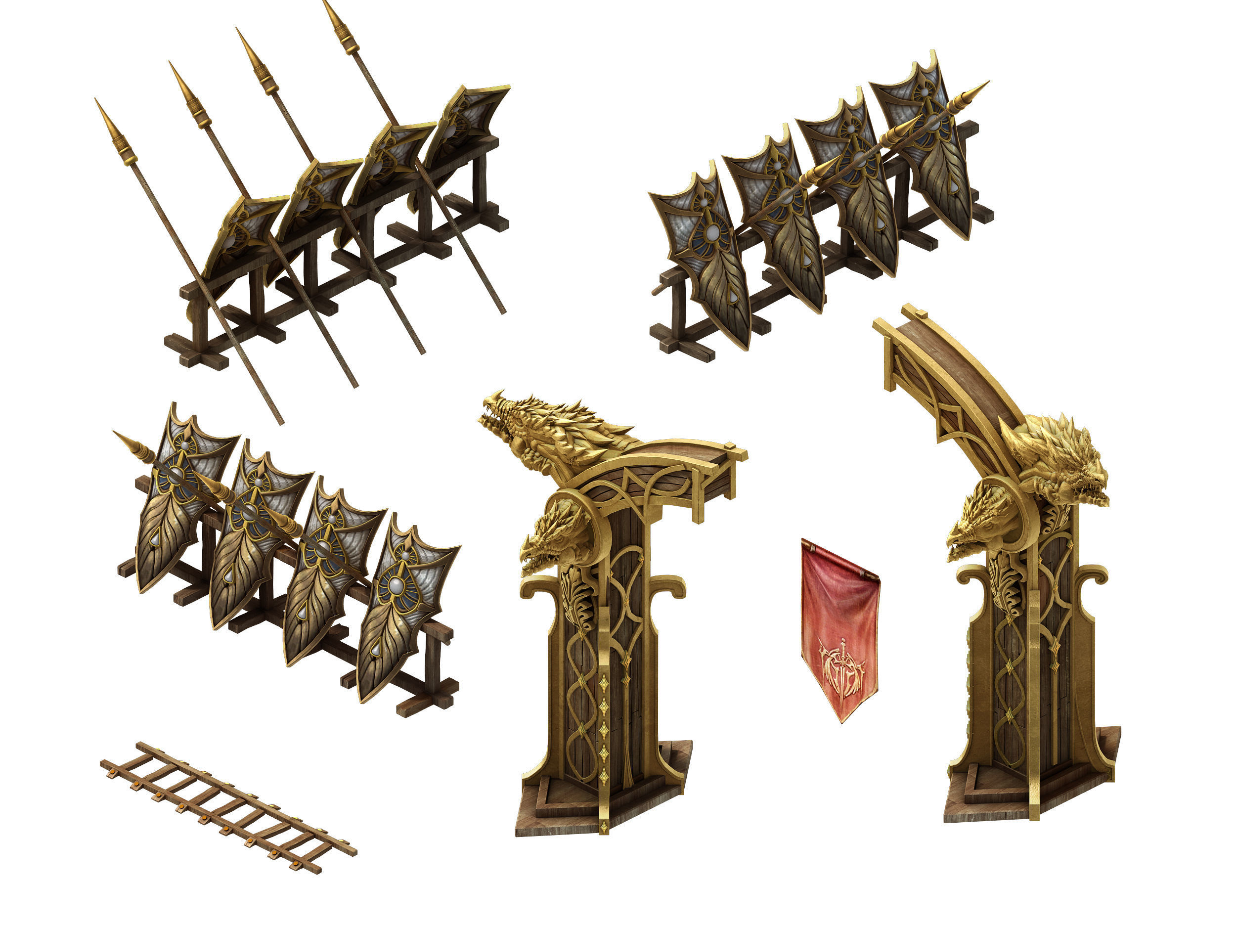 GameNagisen Grassland - Goblin Barracks Gate 01 3D model_1