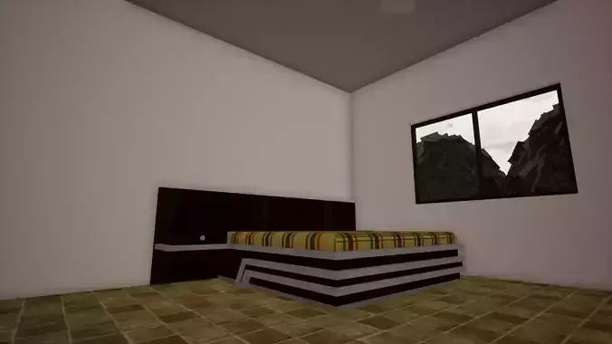 BED 1 room with and window