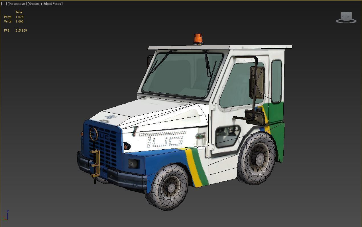 Lowpoly TUG Aviation Equip M1A50 Low-poly 3D model_5