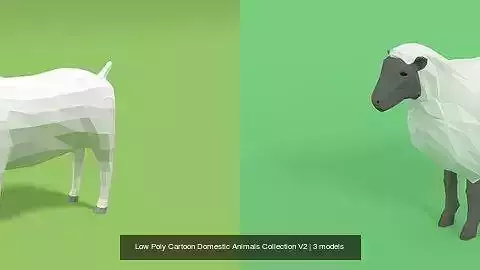 Low Poly Cartoon Domestic Animals Collection V2