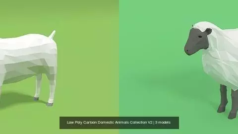 Low Poly Cartoon Domestic Animals Collection V2 _1