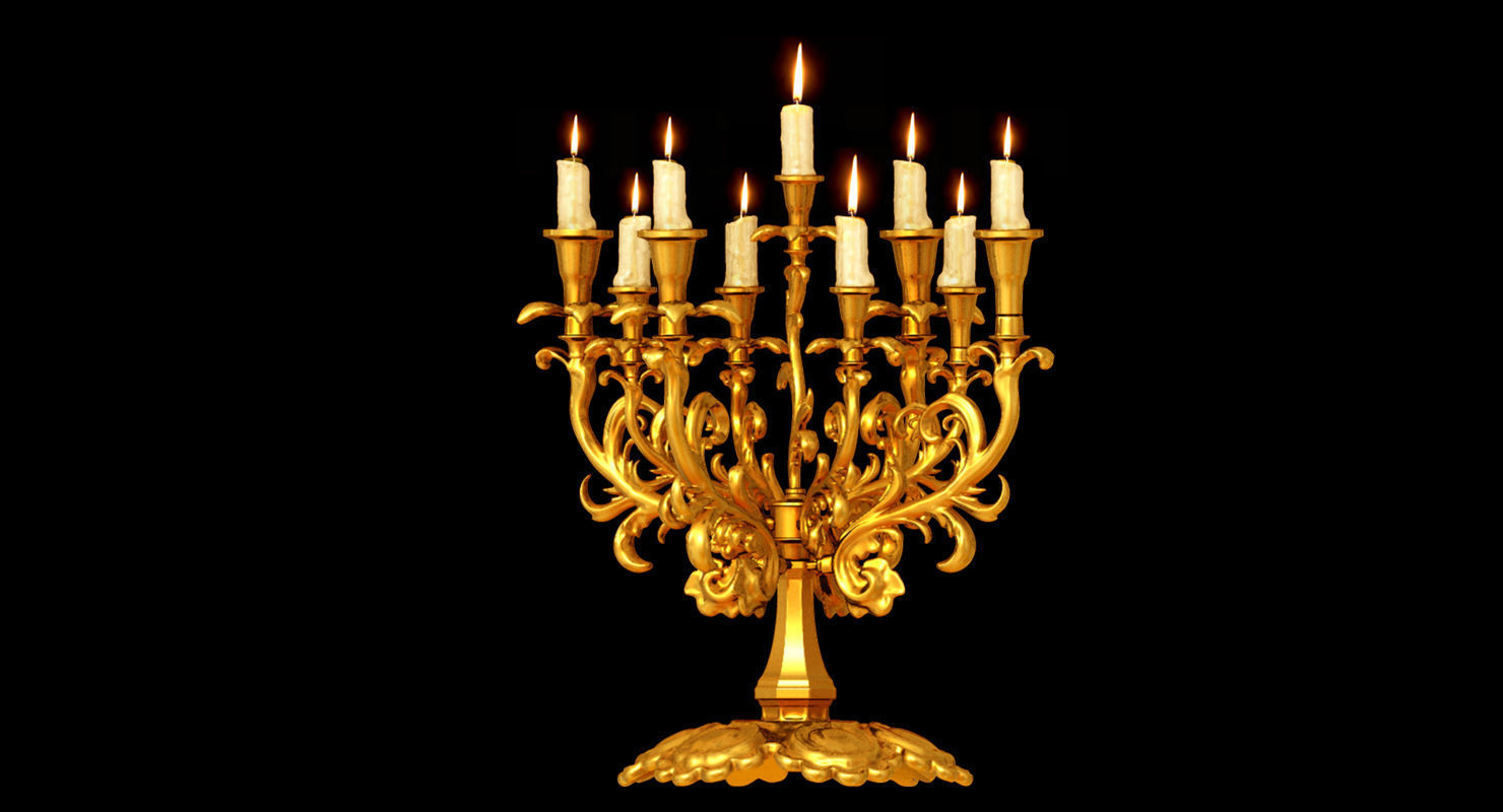 Candlestick 3d model golden candelabra 3D model_3