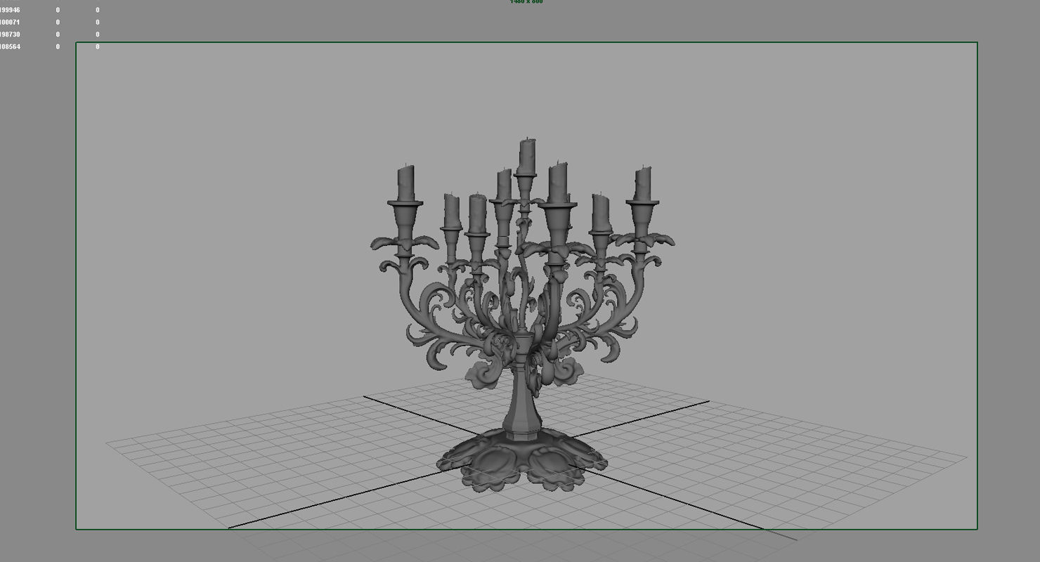Candlestick 3d model golden candelabra 3D model_6