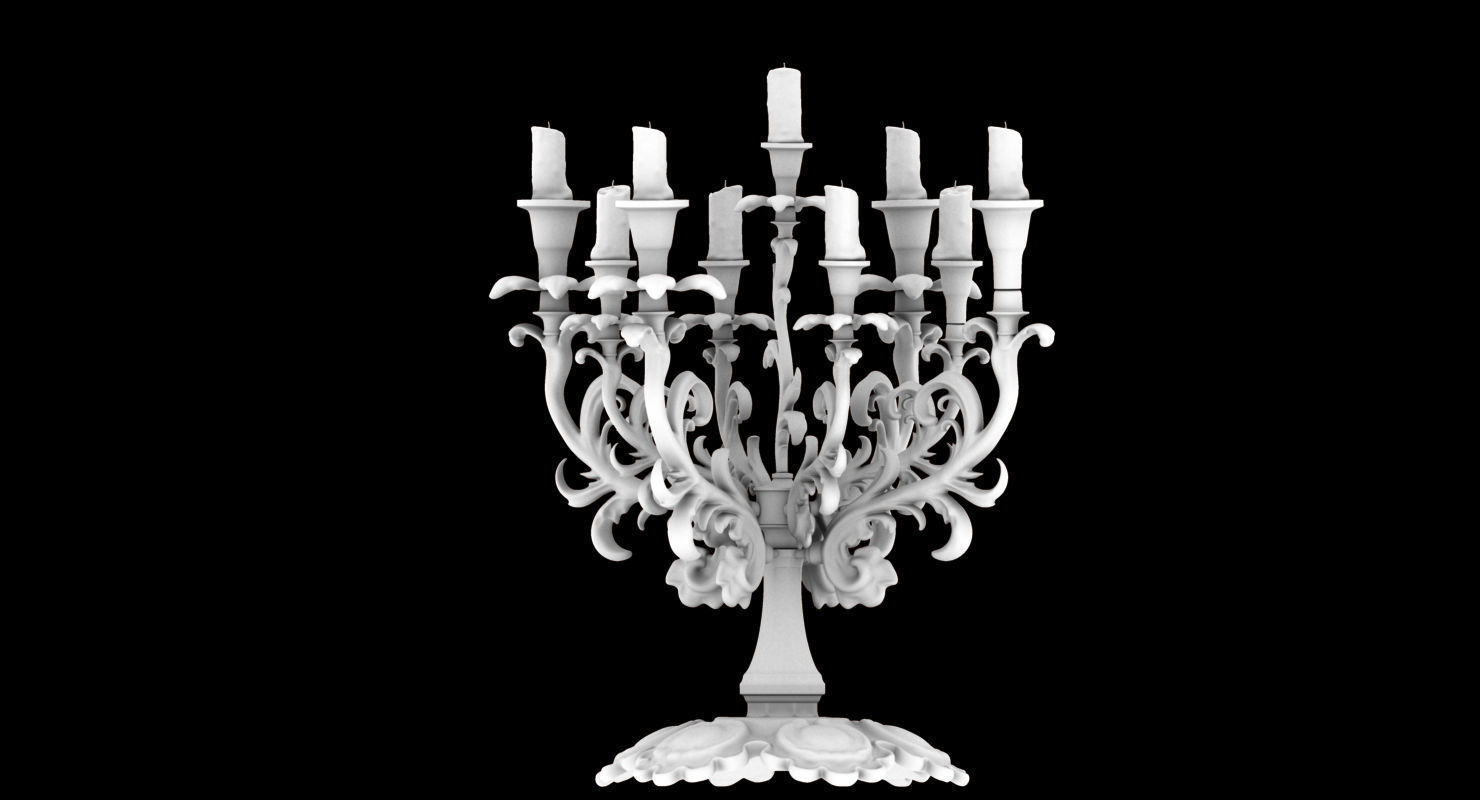 Candlestick 3d model golden candelabra 3D model_1