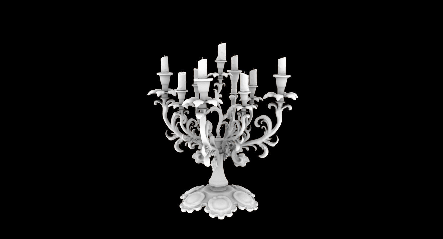 Candlestick 3d model golden candelabra 3D model_2