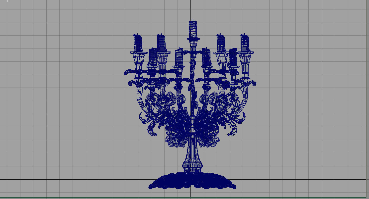Candlestick 3d model golden candelabra 3D model_7